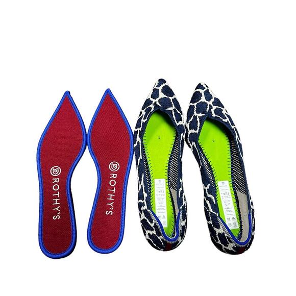 Rothy’s Indigo Giraffe Points Limited Edition Women’s‎ Size 7.5 - Picture 5 of 8